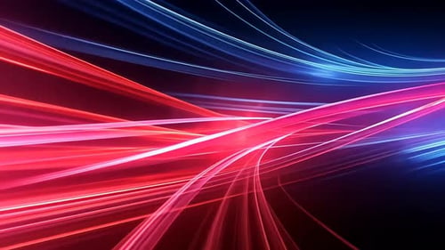 Abstract vibrant light trails. Dynamic energy lines in a blend of red and blue