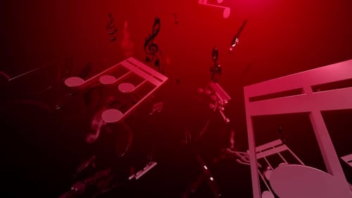 Floating 3D Music Notes Dynamic Animated Background