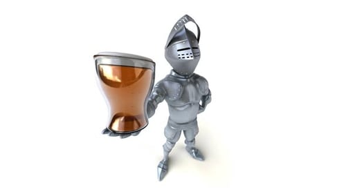 Fun 3D cartoon knight with alpha channel