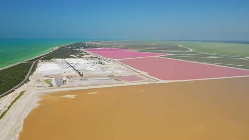 Colorful Salt Farm Pools Aerial View