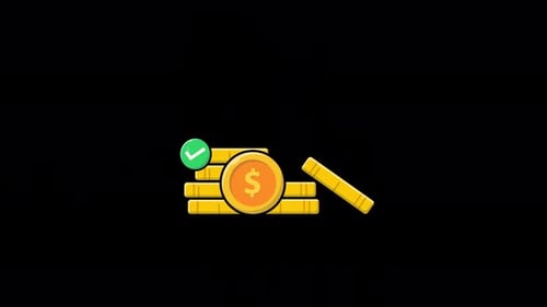 Animated Coin Stack Video - Transparent