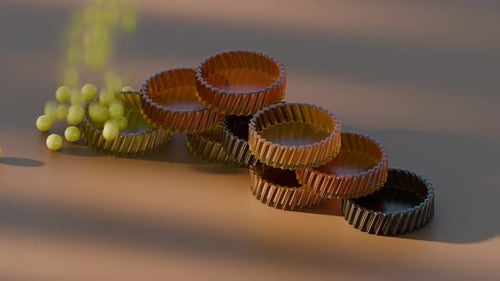 Animación de formas de vidrio de renderizado 3D