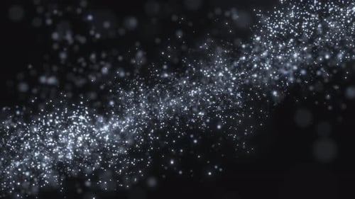 Abstract Flowing White Particles Shimmering Background