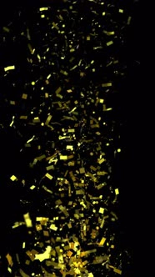 Dynamic Golden Confetti Falling and Rising Celebration Background