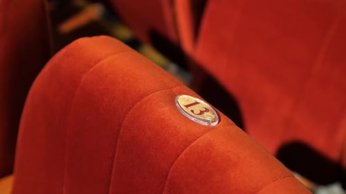 Empty Theater Seats in Close Up View