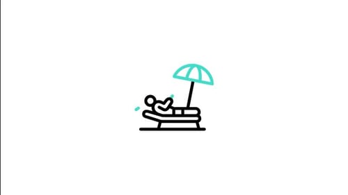 Minimalist Line Art Travel Icon Animation