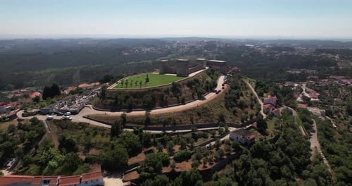 Aerial View City and Medieval Castle of Ourém, Portugal