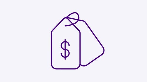Minimalist Animated Price Tag Dollar Icon Loop