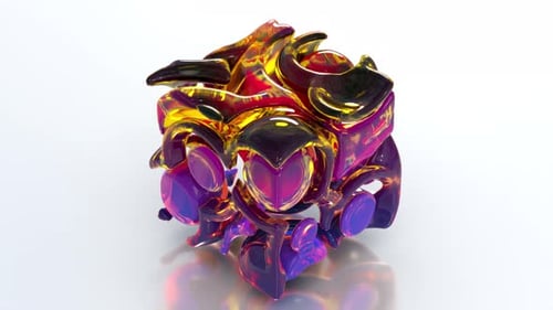Abstract Fluid Cube Morphing Animation