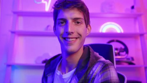 Man Takes Off Virtual Reality Headset