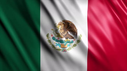 Waving Mexico National Flag Seamless Loop Animation