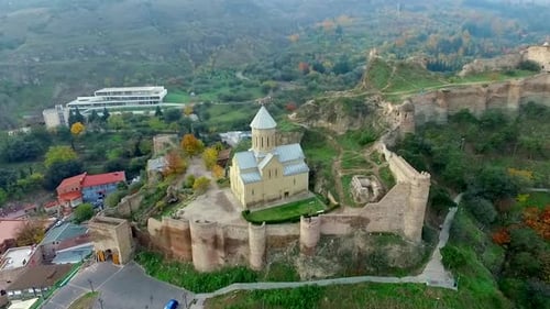 Sioni Orthodox Church and Narikala Fortress Georgia Topshot