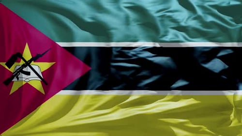 Mozambique Flag Waving Loop Animation