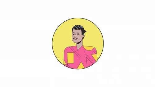 Animated Geometric Man Illustration for Profile or Avatar