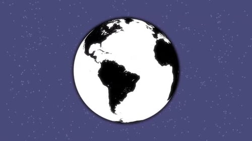 Animated Flat Design World Globe Rotation