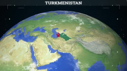 Animated Earth Globe Country Location Highlight