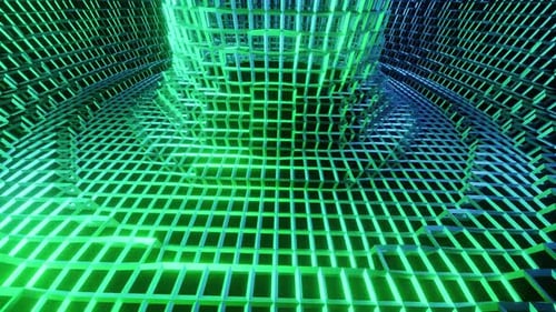 Grünes und blaues Smaragdnetz Vj Tunel Loop Hintergrund HD
