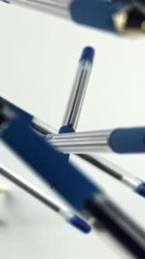 School Pens Fly Up and Down Filmed on a Highspeed Camera at 1000 Fps