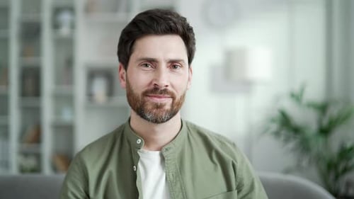 Smiling Man Portrait in Home Setting