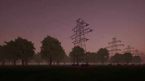 Modern Animation of Energy Flowing Through Power Lines