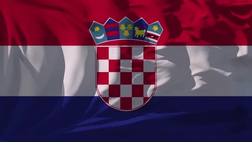 Croatia National Flag Waving Seamless Loop