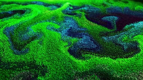 Abstract Swirling Liquid Particles Motion Background