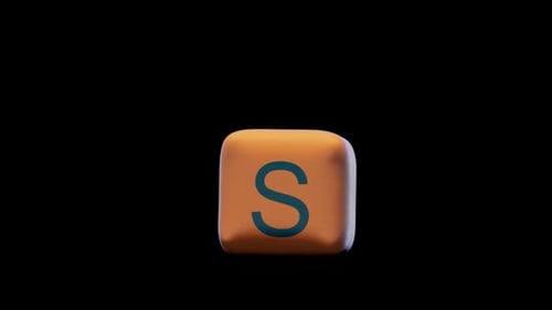 simulation of a rubber letter "s" followed by an explosion. has an alpha channel