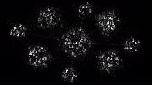 Digital Network of Connected People Icons Animation