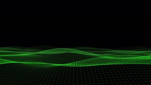 Green Color Square Line Wave Animated
