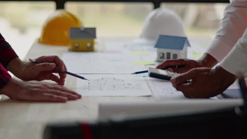 Working brainstorming for cost estimating on design architectural and engineering.