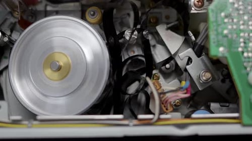 VHS Cassette Player Jammed and Chewed Cassette Tape VCR