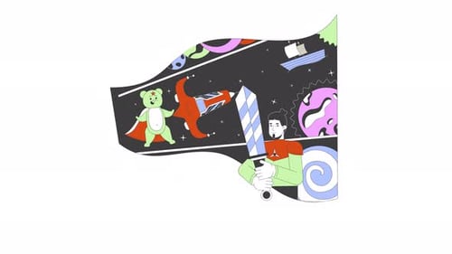 Whimsical Animated Flat Design Scene Reveal