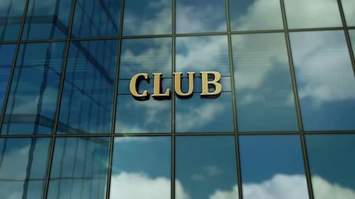 Concepto de edificio de cristal para clubes