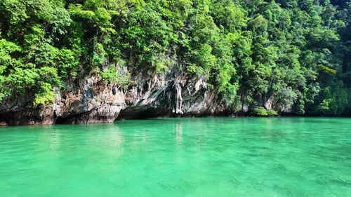 Hong Lagoon hidden emerald color Andaman Sea in Thailand Krabi day trip Southeast Asia