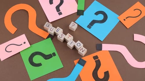 question mark wooden alphabet