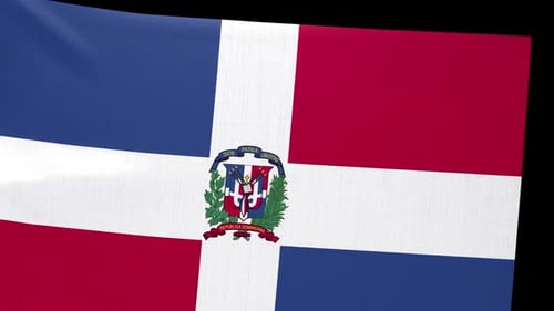 Waving Flag of the Dominican Republic with Alpha Channel