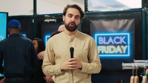 Adults Talking at a Corporate Event Indoors