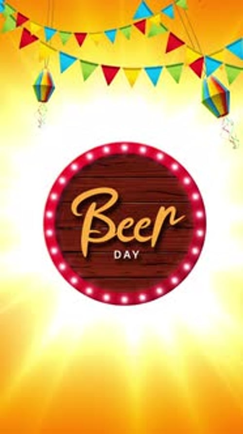 Decorative Beer Day Marquee Light Animated Sign