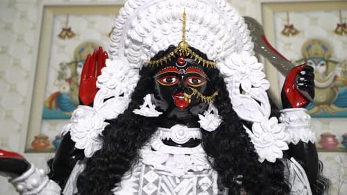 Close-Up of an Ornate Religious Idol Statue