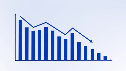 Blue Negative Business Graph Animation White Background
