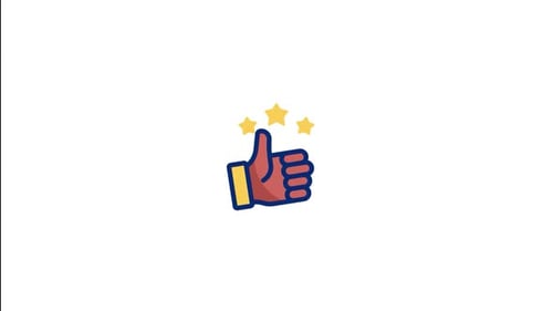 Animated Thumbs Up Icon with Rating Stars