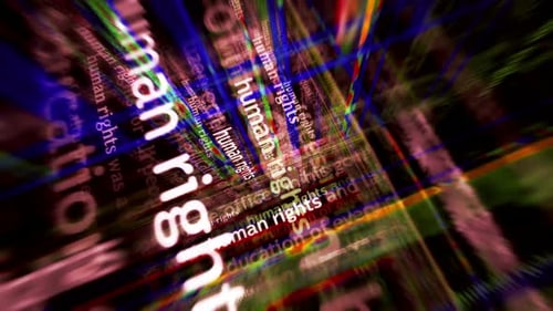Dynamic Human Rights Kinetic Typography Glitch Abstract Background