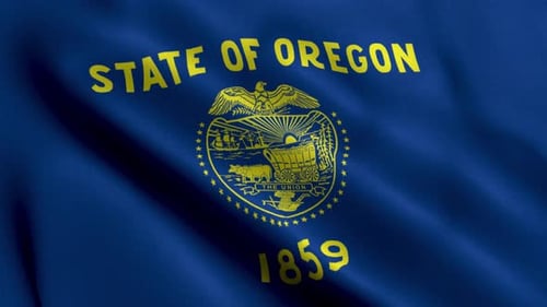 Realistic Waving Flag of the State of Oregon