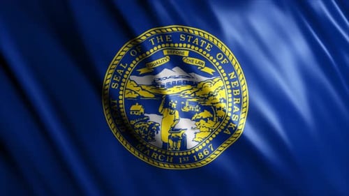 Realistic Waving Nebraska State Flag Animation Loop