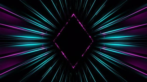 Cyan With Pink Rhombus Tunnel Background Vj Loop In 4K