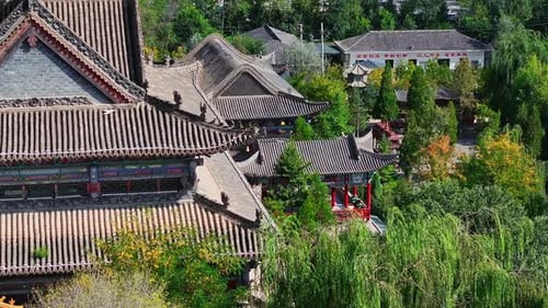 xining,china,Drone shot of central residential neighborhood of Xining,