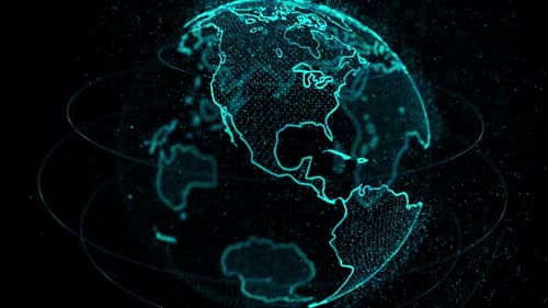 Futuristic Digital Earth Globe Network Technology Animation