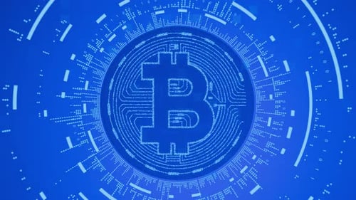 Futuristic Bitcoin Digital Network Loop Animation