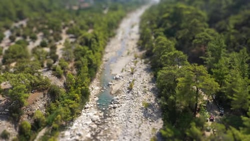 Getrockneter Fluss in der Türkei, Tilt-Shift-Linse