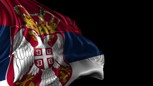 Realistic Waving Flag of Serbia Animation